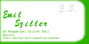 emil sziller business card